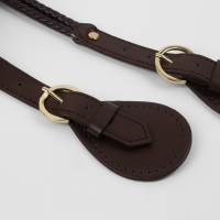 Ручка для сумки, шнуры, 60 &times; 1,8 см, с пришивными петлями 5,8 см, цвет коричневый/золотой