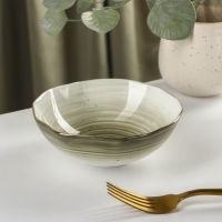 Салатник фарфоровый Доляна &laquo;Млечный путь&raquo;, 400 мл, d=13,5 см, цвет серый