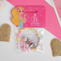 Набор детский &laquo;Выбражулька&raquo; 3 предмета: клипсы, браслет, кольцо, розы, цветной