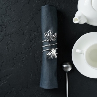 Кольцо для салфетки &laquo;Лист&raquo;, 10&times;4,5 см, цвет серебряный