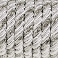 Шнур витой, d = 8 мм, 9 &plusmn; 1 м, цвет серебряный