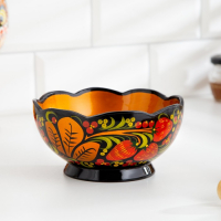 Салатник, резной, 15-16&times;7 см, хохлома