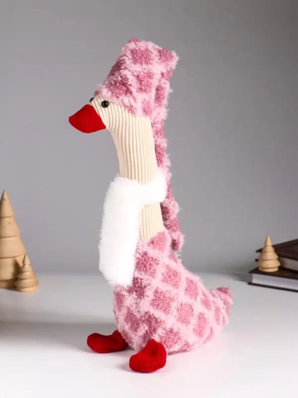 Кукла интерьерная "Гусь в розовом колпаке" 23х10х60 см