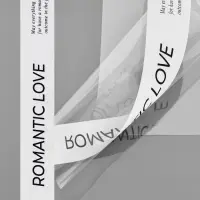 Пленка для цветов матовая, &laquo;Полоса с надписью&raquo;, 58&times;58 см