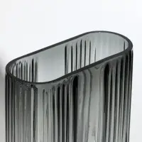 Ваза стекло настольная "Айрис" 23,5х17х7 см, серый