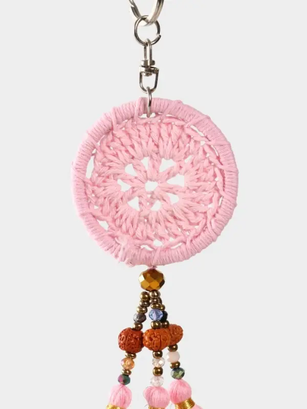 Брелок "Ловец снов" 19 см, цв. розовый