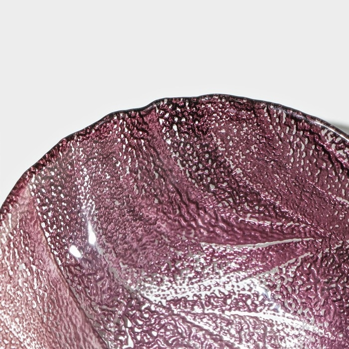 Салатник стеклянный &laquo;Драхна&raquo;, d=15 см, цвет бордовый