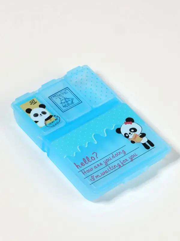 Таблетница, 9.2&times;6.5&times;1.6 см, 4 секции, МИКС