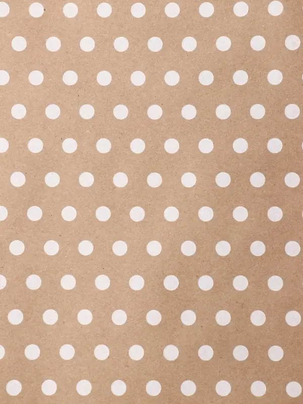 Бумага упаковочная крафт на коричневом "Бисер белом", 0,68 х 10 &plusmn;5% м, 60 г