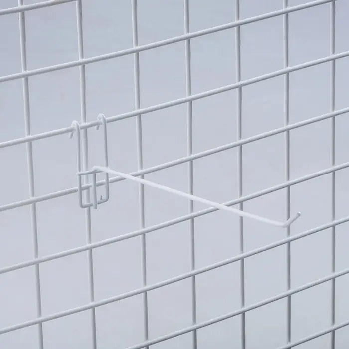 Крючок на сетку одинарный, d=3.5 мм, L=10 см, белый