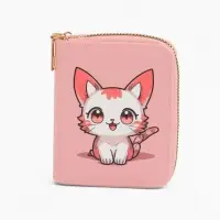 Кошелек дет 07-01-01 Июнь2537 кот, 8,52,510,5 см, 2 отд+отд/молн, д/карт, розовый