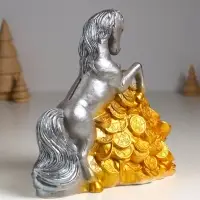 Копилка "Конь на деньгах" 20х20х13 см, серый