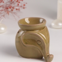 Аромалампа керамика "Слонёнок" тёмно-оливковая 8х10х9 см