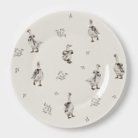 Тарелка обеденная Доляна "Гуси" цвет белый  25,5х2,5 см