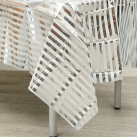 Скатерть &laquo;Полоска&raquo;, 137х183 см, цвет серебро