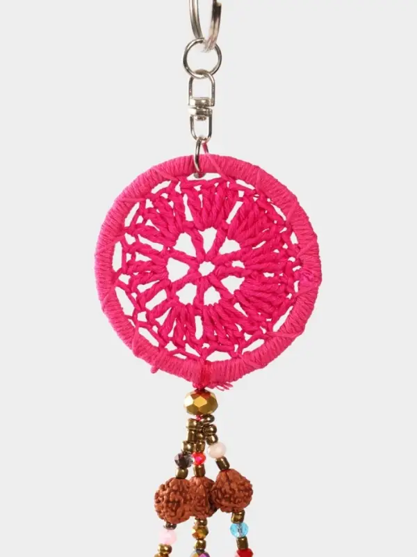 Брелок "Ловец снов" 19 см, цв. ярко-розовый