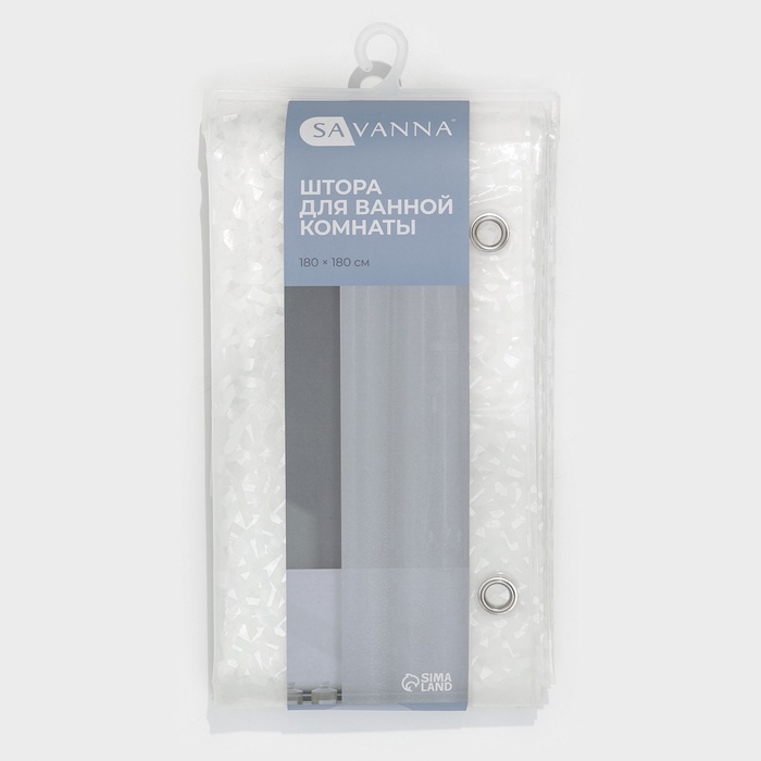 Штора для ванной "Хлопушка", 180х180 см, PEVA
