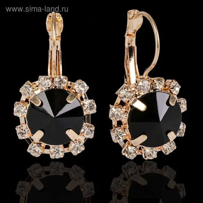 Серьги со стразами &laquo;Круг&raquo; вечеринка, крупный, миксы