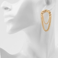 Серьги металл &laquo;Стиль&raquo; цепь, булавка, цвет золото