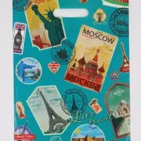 Пакет "Путешествие, полиэтиленовый с вырубной ручкой 30х40 см, 60 мкм