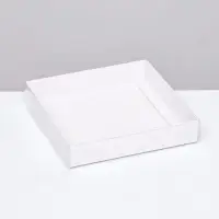 Коробка сборная, белая с PVC крышкой, 16&times;16&times;3 см