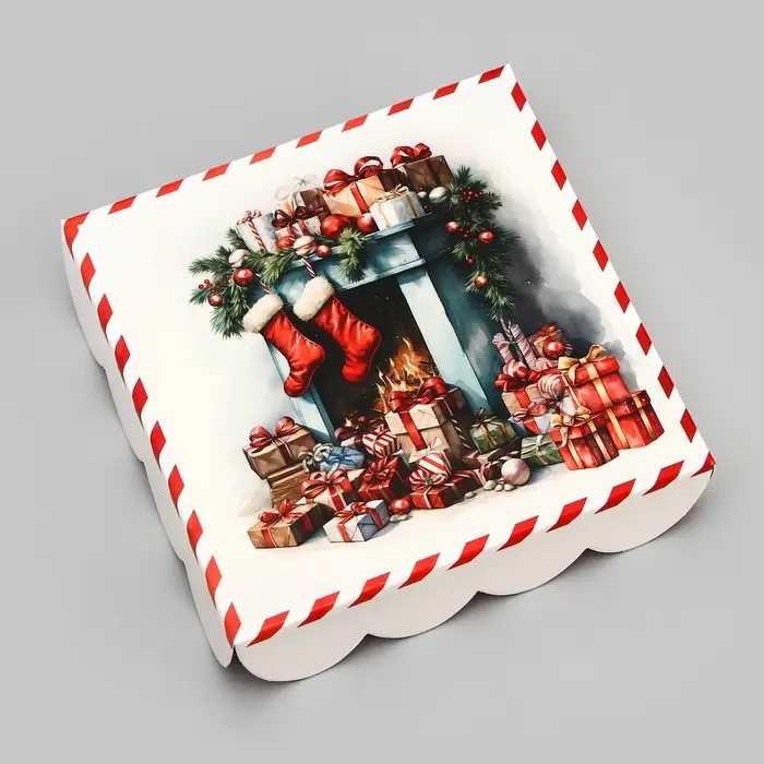 Коробка для печенья, &laquo;Время чудес&raquo;, 12&times;12&times;3 см, Новый год