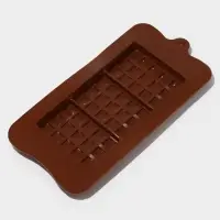 Форма для шоколада Доляна &laquo;Мини-десерт&raquo;, силикон, 22&times;11 см, 3 ячейки (5&times;7.5 см), коричневая