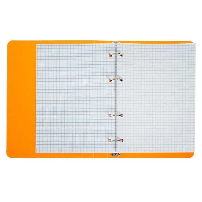 Тетрадь на кольцах A5 80 листов в клетку Calligrata Оранжевая, пластиковая обложка, блок офсет