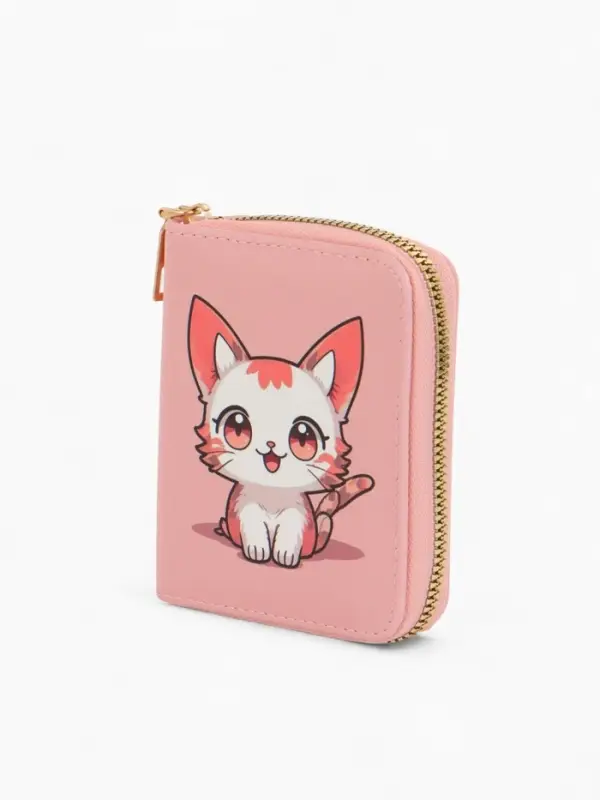 Кошелек дет 07-01-01 Июнь2537 кот, 8,52,510,5 см, 2 отд+отд/молн, д/карт, розовый