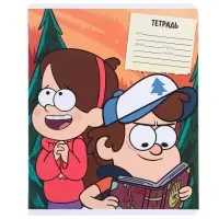 Тетрадь в клетку 18 листов, 5 видов МИКС, обложка мелованный картон, &laquo;Гравити Фолз&raquo;