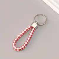 Брелок металл кожзам "Ремешок плетёнка" МИКС 8 см