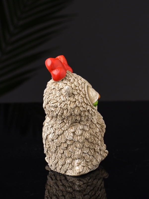 Набор фигур "4 совы на подносе" размер 20х10х10 см, бежевый