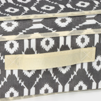 Короб стеллажный для хранения с крышкой Доляна &laquo;Ромбы&raquo;, 30&times;28&times;15 см, цвет серый