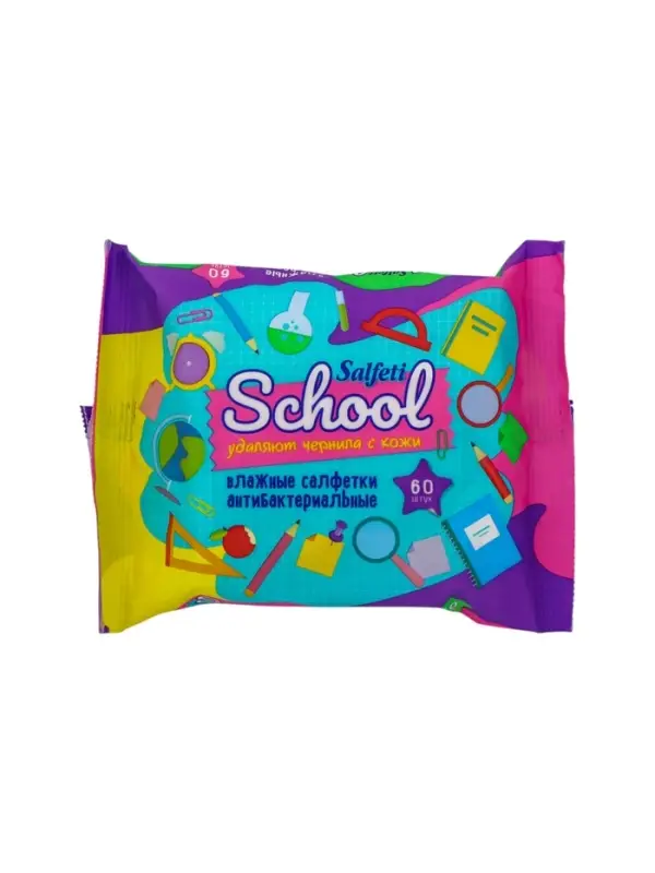 Влажные салфетки для школьников, Salfeti School  №60 GM