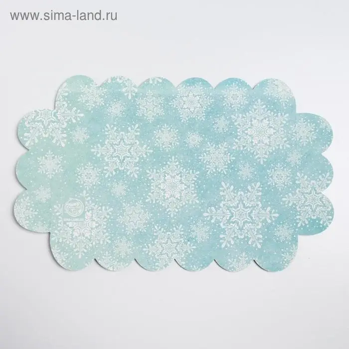 Коробка для кондитерских изделий с PVC крышкой &laquo;Снежинки&raquo;, 10.5 х 21 х 3 см