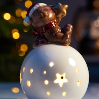 Светодиодная фигура "Медвежонок на шаре" 13.2х8.8х8.8, 1 LED, LR44x3(в компл.), Т/БЕЛЫЙ