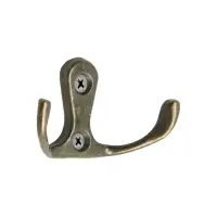 Крючок мебельный ТУНДРА TKd=004, двухрожковый, бронза, 200 шт.