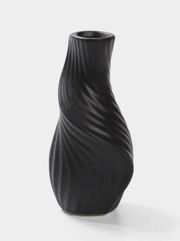 Ваза настольная керамика "Пласидо" 18х8 см, чёрный