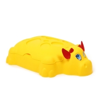 Песочница детская пластиковая, с крышкой, 116 &times; 83 &times; 30 см, &laquo;Коровка&raquo;