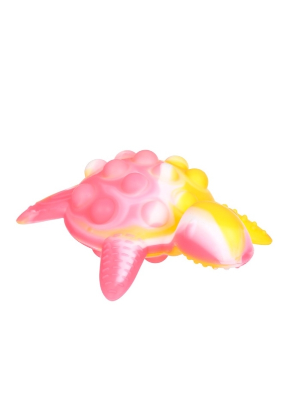 Прорезыватель силиконовый для зубов с погремушкой Крошка Я &laquo;Черепаха&raquo;, розовый