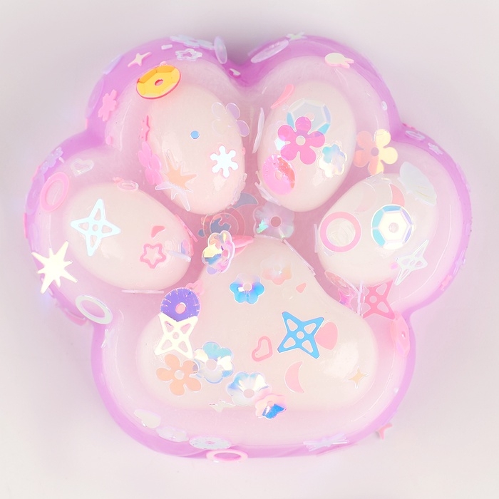 Сквиш антистресс - игрушка &laquo;Лапка&raquo;, с блёстками