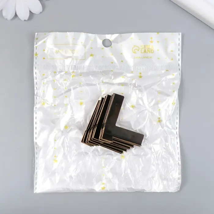 Уголок (накладка) для шкатулок металл набор 10 шт 3х3х3 см