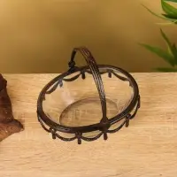 Стеклянная ваза с ручкой &laquo;Богемия&raquo;, 14.5&times;13.5&times;11.5 см, стекло, латунь