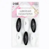 Булавки безопасные &laquo;Сердце&raquo;, 40 мм, 6 шт., цвет чёрный/белый