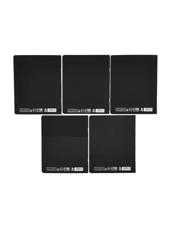 Тетради в клетку, 48 л., набор из 5 шт., блок №1, Black or Gray