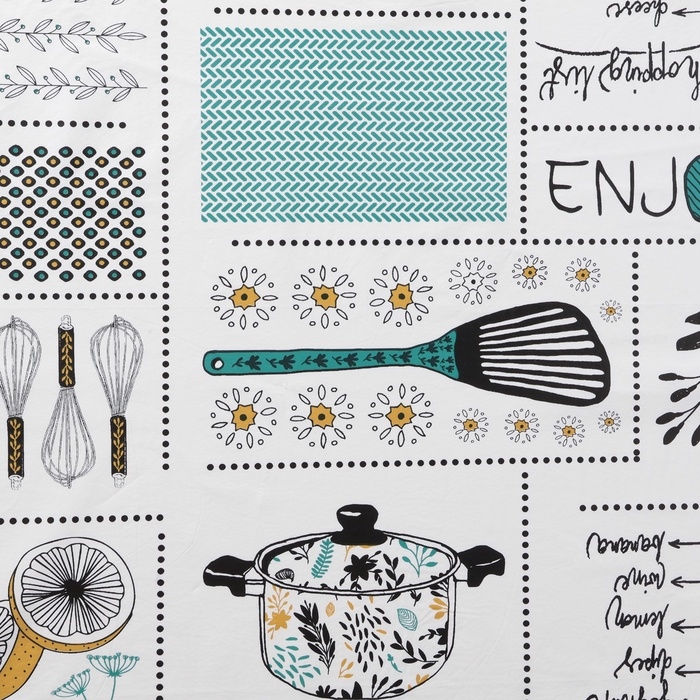 Скатерть на стол &laquo;Кухня&raquo; Доляна 137&times;180 см, белая