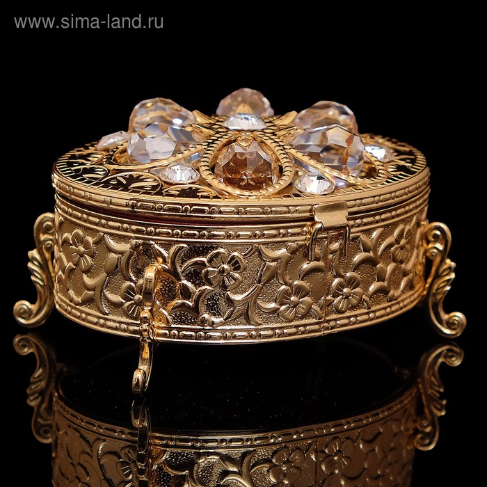 Шкатулка &laquo;Грация&raquo;, с бархатом, 7,5&times;5,5&times;4.5 см, с кристаллами