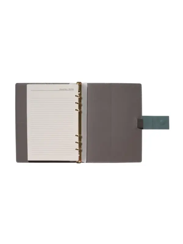 Органайзер на кольцах, А5, с хлястиком, 80л, линия, к/зам, Зеленый