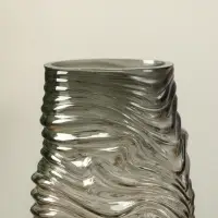 Ваза стекло настольная "Ванесса" полосы, 30х12 см, серый