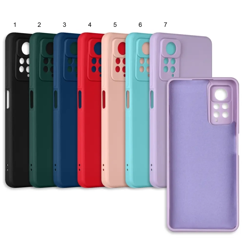 Чехол Xiaomi Note 11 Pro цветной силикон